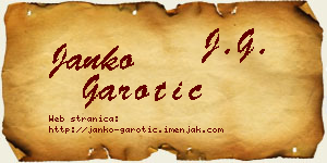 Janko Garotić vizit kartica